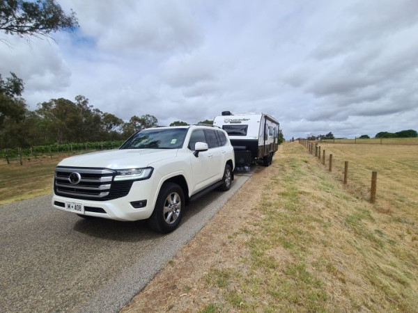 towing a caravan