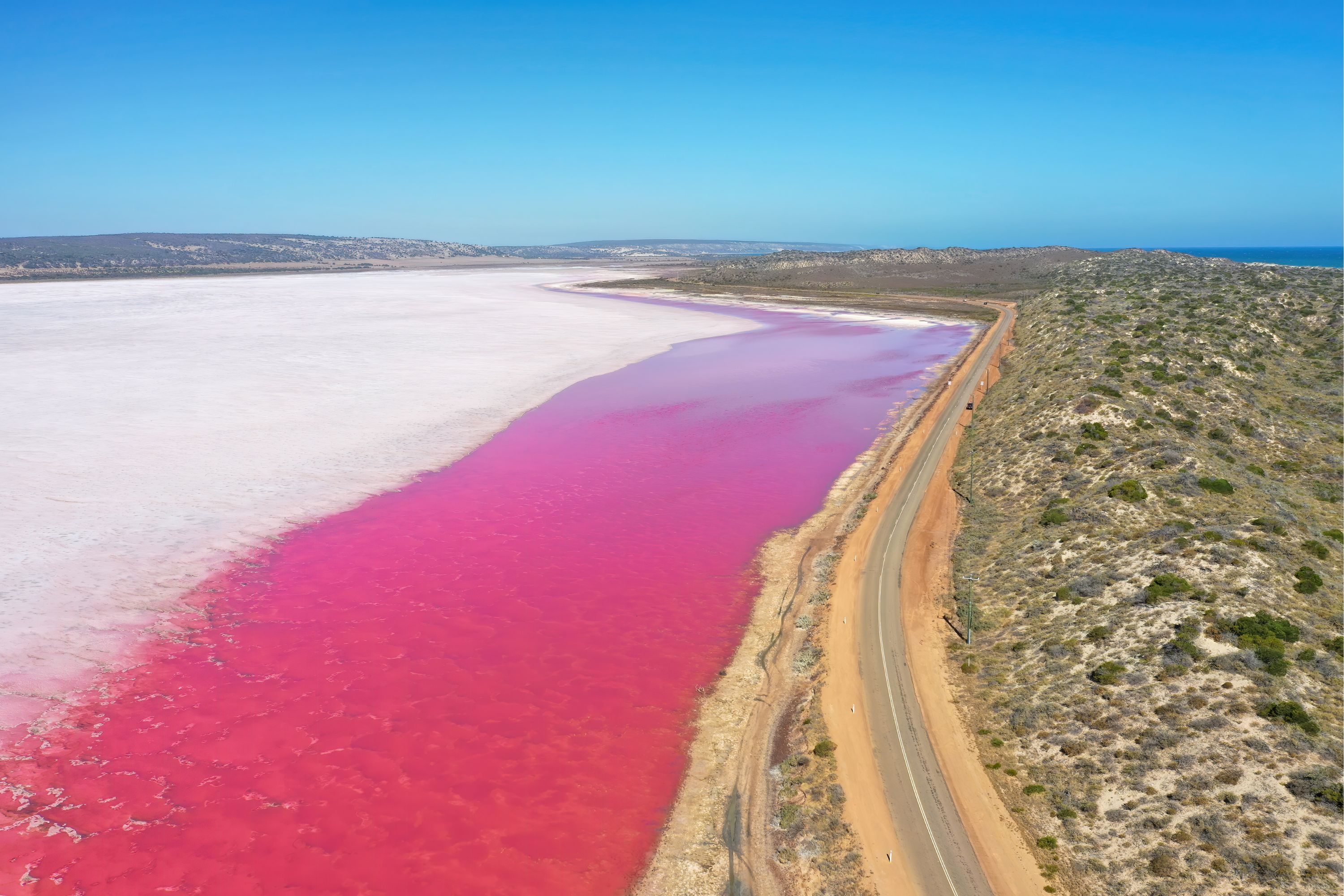 Hutt Lagoon pink lake in Port Gregory